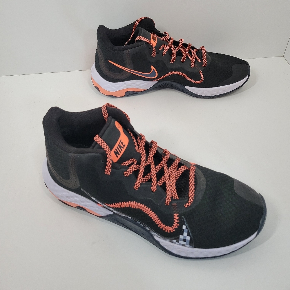 Nike Renew Elevate CK2669-006 Black Orange Basketball Shoes Sneakers Men Sz 9.5